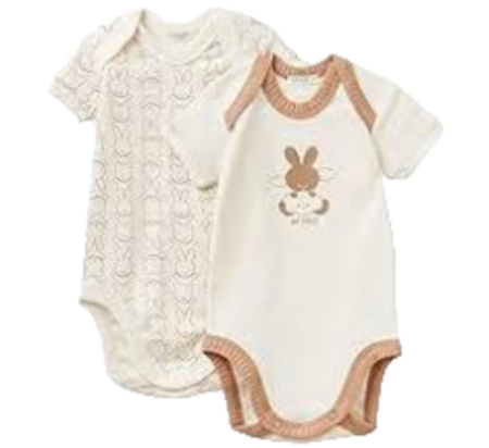 Детское боди из хлопка, 2 шт / Молочный / 68