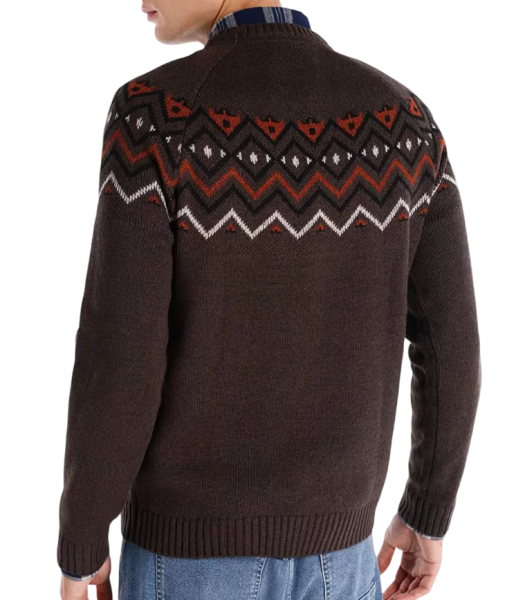 Джемпер с принтом мужской / Коричневый / 52