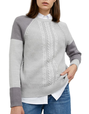 Джемпер прямого кроя женский / Серый / 52