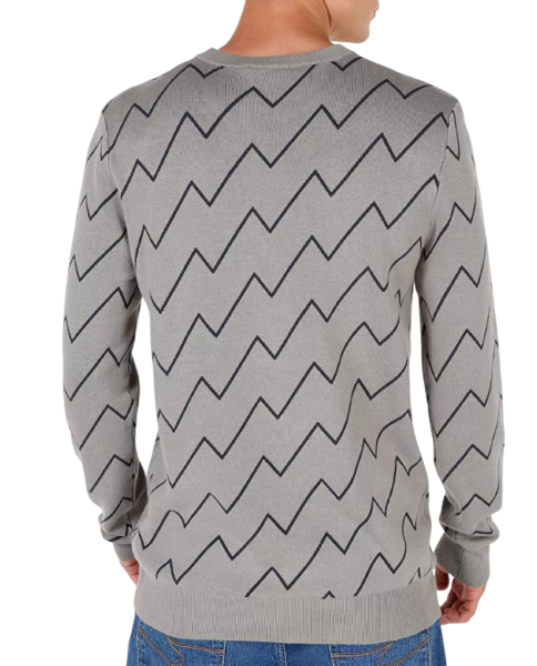 Джемпер с принтом мужской / Серый / 46