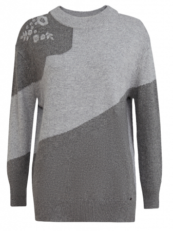 Джемпер с принтом женский / Серый / 44
