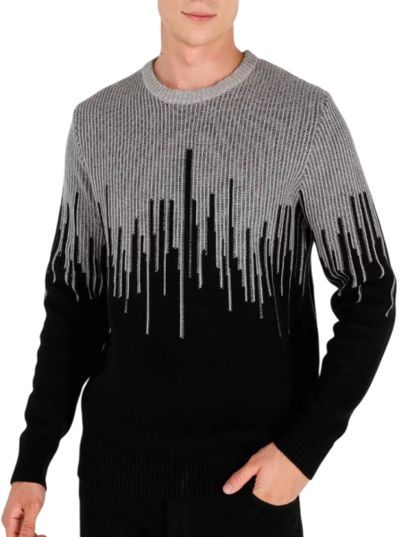 Джемпер с принтом мужской / Черный / 52