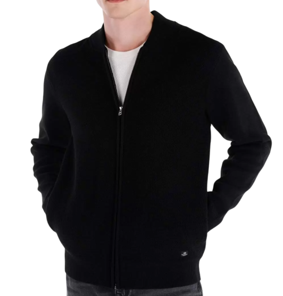 Кардиган прямого кроя мужской / Черный / 44