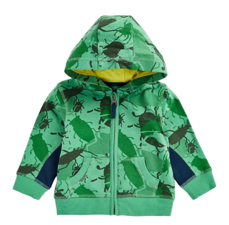 Толстовка с принтом для мальчика / Зеленый / 86