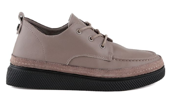 Полуботинки кожаные женские / Серый / 36