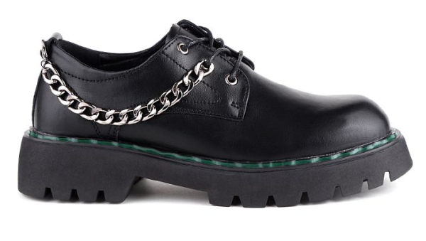 Полуботинки из кожи женские / Черный / 36