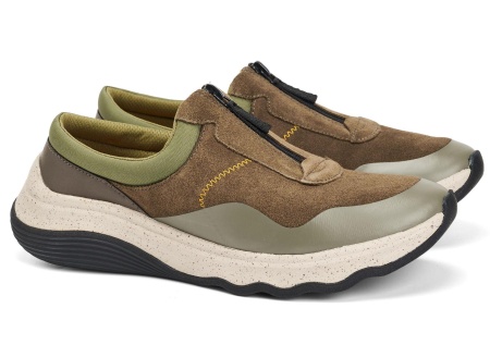 Кроссовки из кожи женские / Хаки / 35.5