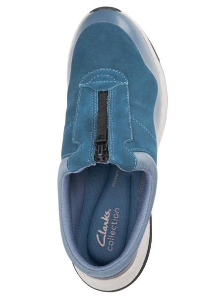 Кроссовки из кожи женские / Голубой / 40