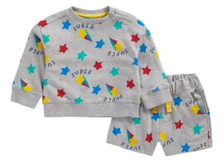 Комплект для мальчика: свитшот и шорты / Серый / 92
