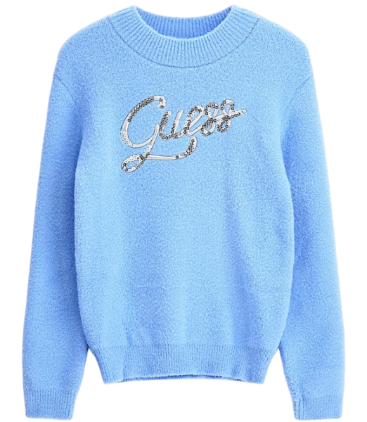 Джемпер с пайетками для девочки / Синий / 128