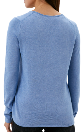 Пуловер однотонный женский / Синий / 48