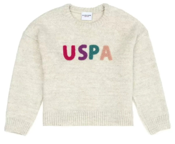 Свитер с принтом детский / Бежевый / 134