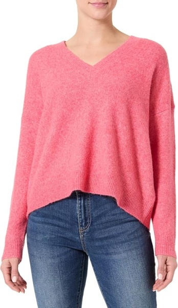 Пуловер свободного кроя женский / Розовый / 46