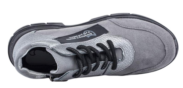 Ботинки из кожи для девочки / Темно-серый / 36