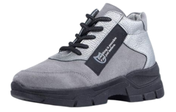 Ботинки из кожи для девочки / Темно-серый / 40