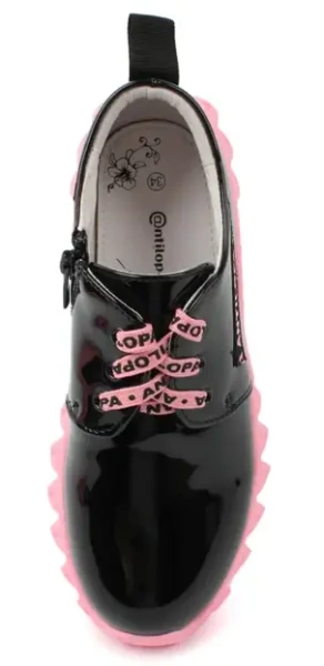 Полуботинки лаковые для девочки / Черный / 34