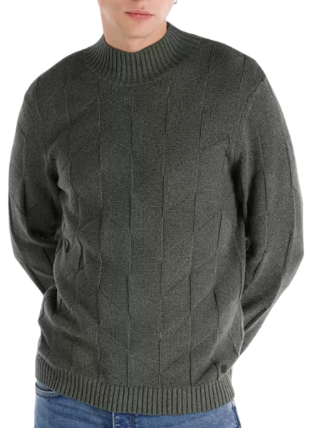 Джемпер хлопковый мужской / Хаки / 44