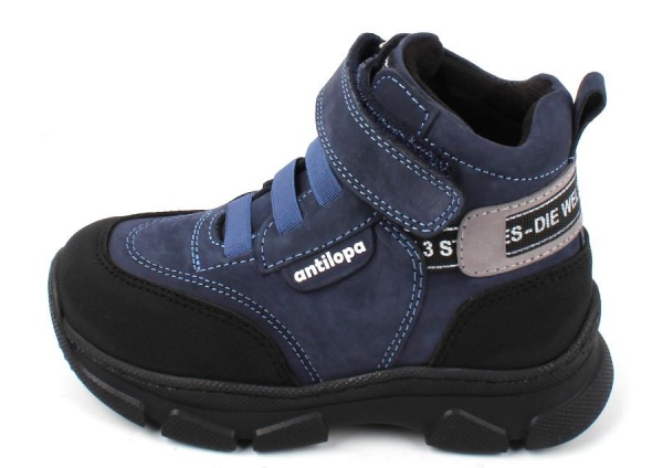 Ботинки из нубука для мальчика / Синий / 28