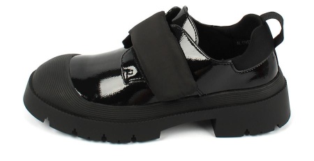 Полуботинки лаковые для девочки / Черный / 36