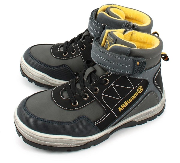 Ботинки из экокожи для мальчика / Серый / 28