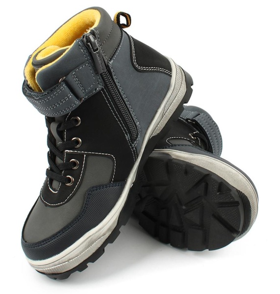 Ботинки из экокожи для мальчика / Серый / 28