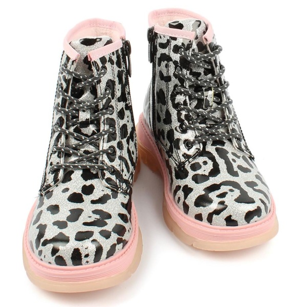 Ботинки лакированные для девочки / Серебряный / 27