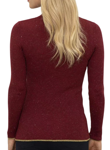 Водолазка приталенного кроя женская / Бордовый / 40
