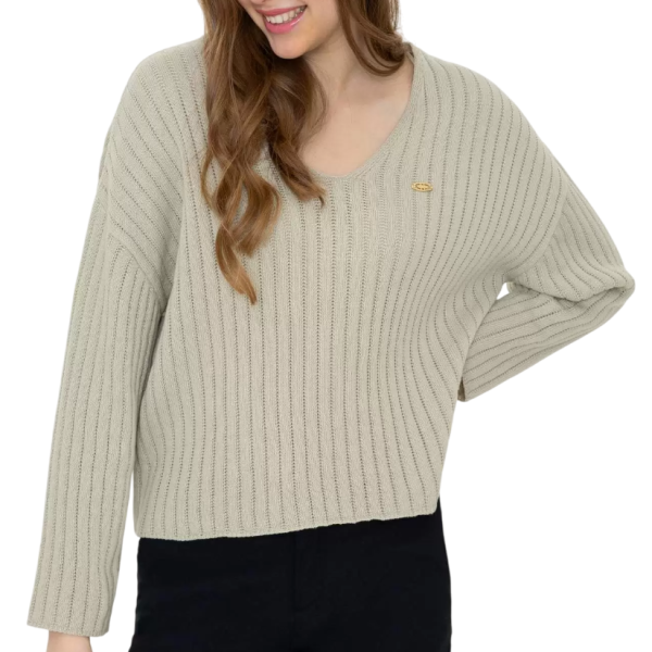 Пуловер свободного кроя женский / Хаки / 50