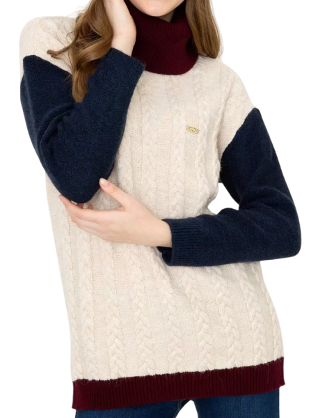 Свитер удлиненнный женский / Бежевый / 48