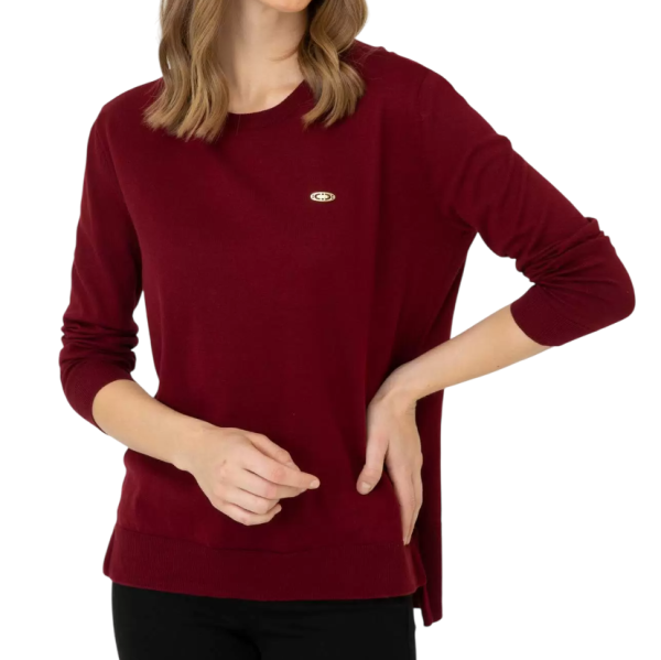 Джемпер хлопковый женский / Бордовый / 42