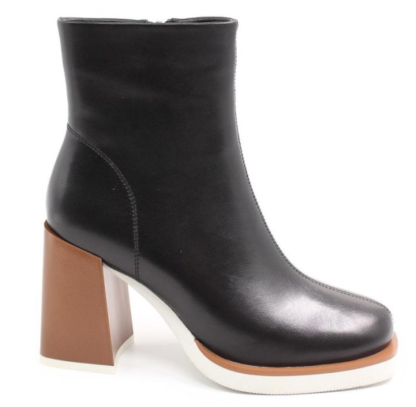 Ботильоны кожаные женские / Черный / 37