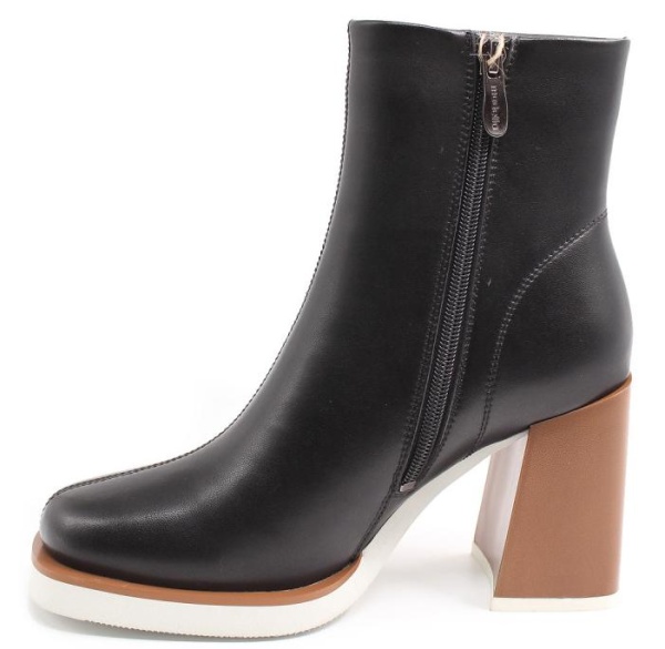 Ботильоны кожаные женские / Черный / 37