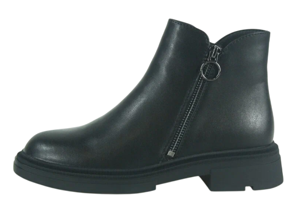 Ботинки кожаные женские / Черный / 38