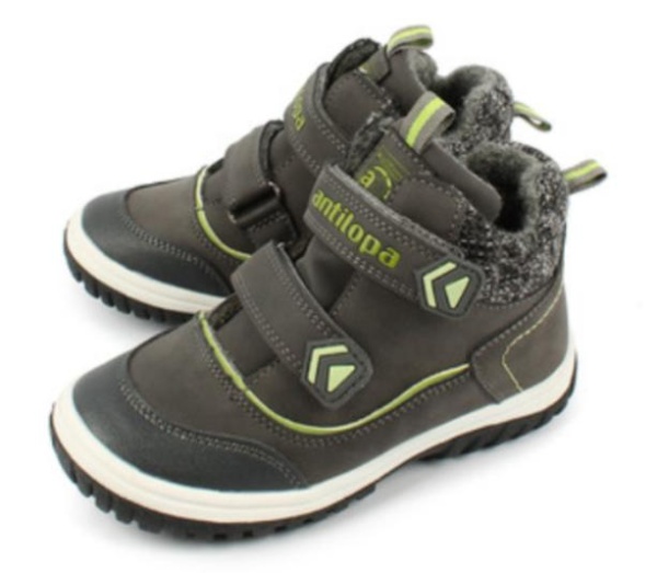 Ботинки на липучках для мальчика / Серый / 25