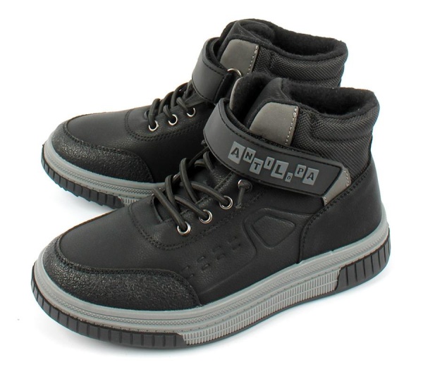 Ботинки из экокожи для мальчика / Черный / 32