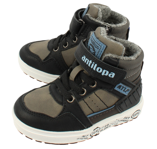 Ботинки из экокожи для мальчика / Серый / 20