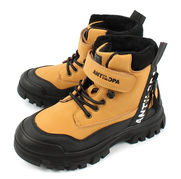 Ботинки из эконубука для мальчика / Желтый / 31