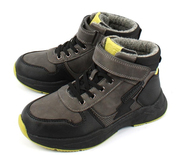 Ботинки из экокожи для мальчика / Серый / 32