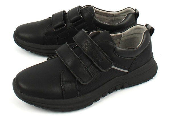 Полуботинки из экокожи для мальчика / Черный / 36