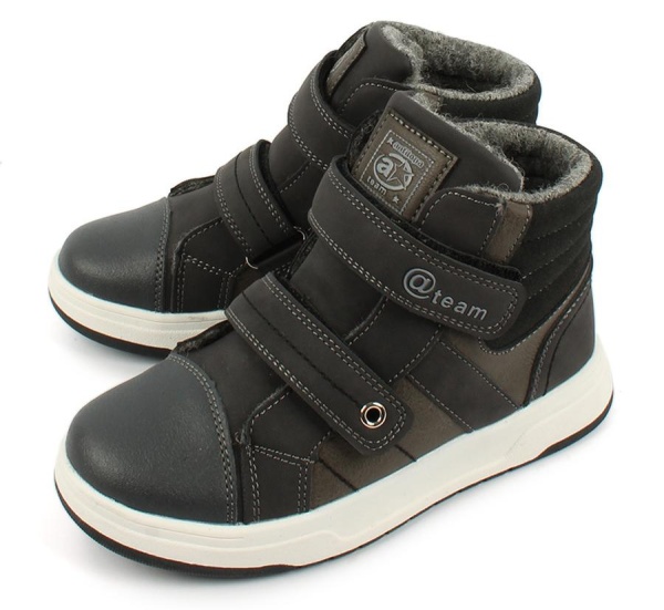 Ботинки из экокожи для мальчика / Серый / 28