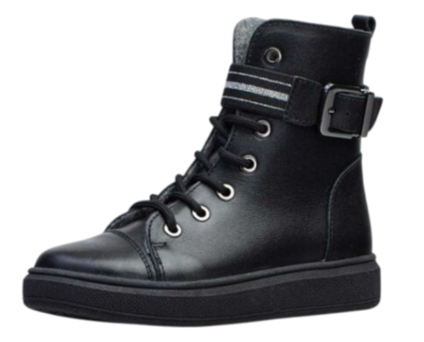 Ботинки из кожи для девочки / Черный / 33