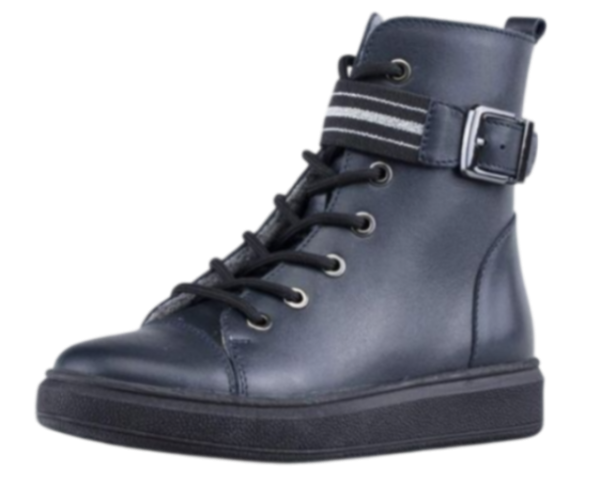 Ботинки из кожи для девочки / Синий / 30