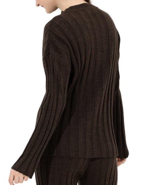 Джемпер с логотипом женский / Коричневый / 48