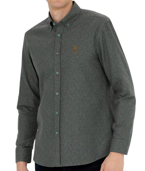 Рубашка прямого кроя мужская / Бирюзовый / 44