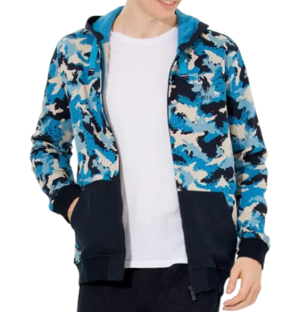 Толстовка с принтом мужская / Синий / 46