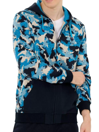 Толстовка с принтом мужская / Синий / 46