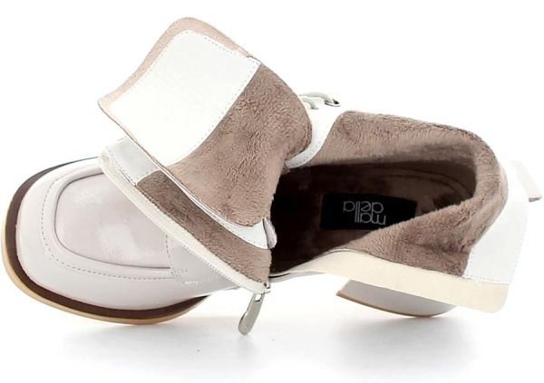 Ботильоны кожаные женские / Молочный / 36