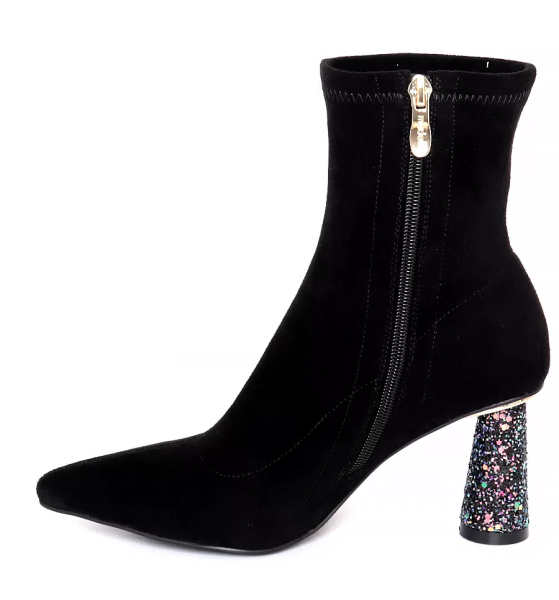 Ботильоны велюровые женские / Черный / 40