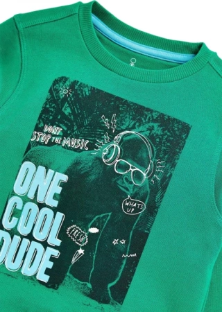 Свитшот с фотопринтом для мальчика / Зеленый / 116