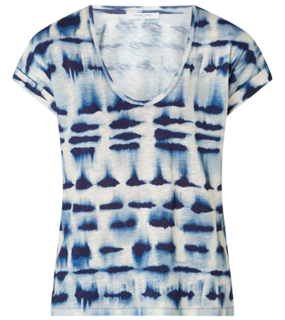 Футболка из вискозы и хлопка женская / Синий / 42